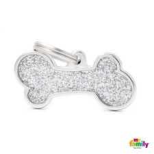  MF BIG BONE GLITTER GREY 2x4cm gravírozható biléta nyakörv, póráz, hám kutyáknak