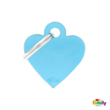  MF SMALL HEART ALUMINUM LIGHT BLUE 2,8x2,5cm gravírozható biléta nyakörv, póráz, hám kutyáknak