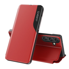 MG Eco Leather View könyv tok Samsung Galaxy A26, piros tok és táska