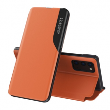 MG Eco Leather View könyv tok Samsung Galaxy A72 4G, narancssárga tok és táska