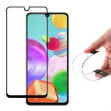 MG Full Cover Flexi Nano Hybrid üvegfólia Samsung Galaxy A41, fekete mobiltelefon kellék