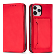 MG Magnet bőr könyvtok iPhone 12 Pro Max, piros tok és táska