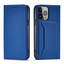 MG Magnet bőr könyvtok iPhone 13, kék tok és táska