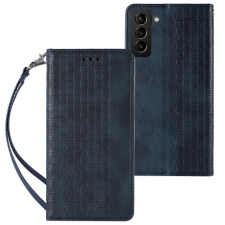 MG Magnet Strap bőr könyvtok Samsung Galaxy S22 Plus, kék tok és táska