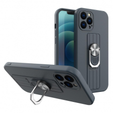 MG Ring szilikon tok iPhone 12 Pro, sötétkék tok és táska