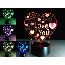 MH Protect Asztali lámpa, 3D LED "I LOVE YOU" világítás