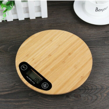MH Protect Digitális, konyhai mérleg bambusz borítású 5 kg-ig mér konyhai mérleg