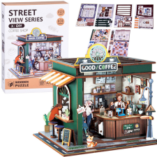 MH Protect Fa 3D puzzle – Kávézó építőszett világítással, 120 elem (#ZA6012) puzzle, kirakós