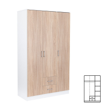  Miami gardróbszekrény 120x205 cm sonoma tölgy-fehér bútor