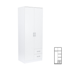  Miami gardróbszekrény 80x205 cm fehér-fehér bútor