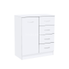  Miami komód 1ajtós 4 fiókos 80x92 cm fehér-fehér
