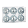 MICA Decorations tükörgömb dísz 6 cm átmérő ezüst 6 db