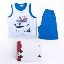  Mickey egér kisfiú pamut pizsama - ujjatlan pizsama - nyári együttes - középkék - 98 gyerek ruha szett