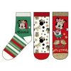 Mickey és Minnie gyerek zokni 3 pár/csomag - Zöld csíkos, Fehér mintás, Piros - 31-34