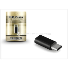 Micro Micro USB - micro USB Type-C adapter - fekete mobiltelefon kellék
