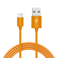  Micro USB töltőkábel 1m - Narancs kábel és adapter