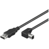 Microconnect USB 2.0 AB nyomtató kábel 90 fokos 3m (USBAB3ANGLED)