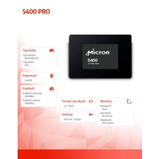 Micron 5400 PRO 2.5&quot; 7680 GB Serial ATA III 3D TLC NAND merevlemez