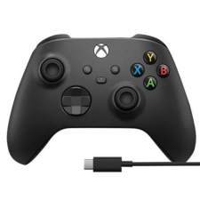 Microsoft Xbox Series X vezeték nélküli kontroller fekete + vezeték PC-hez videójáték kiegészítő