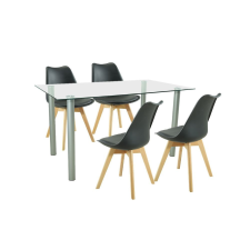  Midori 4+1 étkező garnitúra fekete bútor