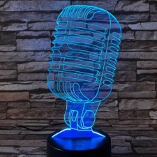  Mikrofon Retro 7 színű 3D led lámpa világítás