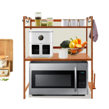 Mikrohullámú polc, bambusz szerkezet, állítható magasságú, tea, 2 szintes papírárú, csomagoló és tárolóeszköz