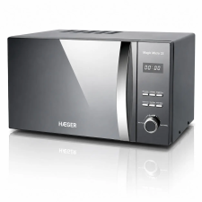  Mikrohullámú sütő HAEGER MAGIC MICRO 26, 26 L kapacitás, 800 W teljesítmény, 5 teljesítményszint és leolvasztás, automatikus és gyors sütés, digitális kijelző, ezüst mikrohullámú sütő