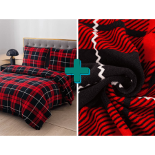  Mikroszálas ágyneműhuzat + lepedő készlet 90x200 cm ALBURY piros, egyszemélyes lakástextília