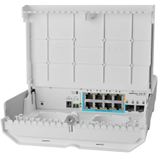 MIKROTIK CSS610-1GI-7R-2S+OUT netPower Lite 7R kültéri PoE Switch hub és switch