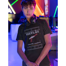  Mikulás kedvenc gamerje fekete póló ajándéktárgy