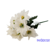  Mikulásvirág 7 ágú selyemvirág csokor 40cm - Fehér