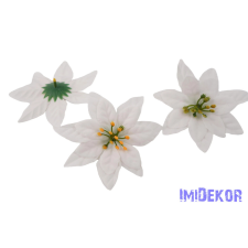  Mikulásvirág bársonyos fej D11cm - Fehér dekorációs kellék