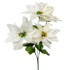  Mikulásvirág csokor 5 virágos krém 36cm dekorációs kellék