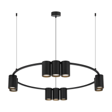 MILAGRO Fekete függőlámpa spotlámpa Milagro Genesis Black Ring (ML0373) 10xGU10 világítás