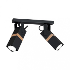 MILAGRO Mennyezeti lámpa skandináv stílusú loft fekete MiLAGRO VIDAR 2x GU10 Fém + fa világítás