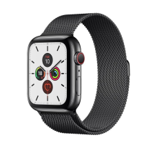 Milánói Apple Watch 42/ 44/ 45/ 49 mm milánói fém óraszíj fekete okosóra kellék