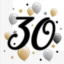  Milestone, Happy Birthday 30 szalvéta 20 db-os mintás szalvéta