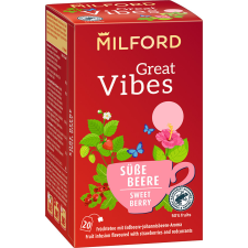  Milford great vibes földieper-ribizli ízű gyümölcstea 20x2g 40 g tea