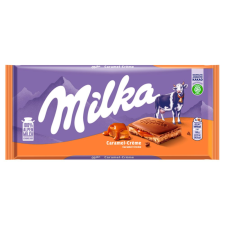 Milka alpesi tejcsokoládé karamellízű tejes krémtöltelékkel és karamellás töltelékkel 100 g csokoládé és édesség