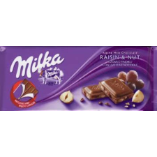 Milka Mogyorós-mazsolás tejcsoki 100g csokoládé és édesség