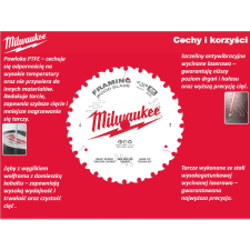 Milwaukee 4932471301 Körfűrészlap - 190x30x1,6 mm, Fogszám: 36 db (4932471301) fűrészlap