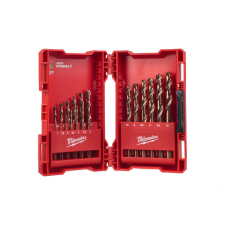 Milwaukee Csigafúró készlet 19 részes 1,0-10 mm HSS-G Red Cobalt fúrószár