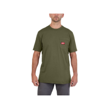 Milwaukee Rövid ujjú zsebes póló zöld WTSSGRN L munkaruha