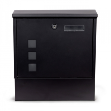 MIM-341 Fekete acél postaláda zárral - modern levelesláda - acél levélláda - biztonságos postaláda postaláda