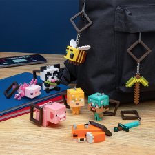 Minecraft Buddies hátizsák kiegészítő, 4 cm, választék, Több színű kulcstartó