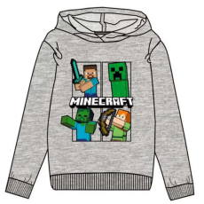 Minecraft gyerek pulóver kapucnis szürke 9év