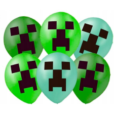 MINECRAFT NYOMTATOTT LÉGGÖMB KÉSZLET SZÜLETÉSNAPI PARTY DEKORÁCIÓ party kellék