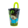 Minecraft Steve's Journey Szívószálas pohár, műanyag 430 ml