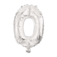  Mini 0-ás Silver szám Fólia lufi 33 cm party kellék