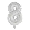  Mini 8-as Silver szám Fólia lufi 33 cm